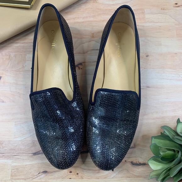 Cole Haan Blue Sequin Loafers - Picture 1 of 6